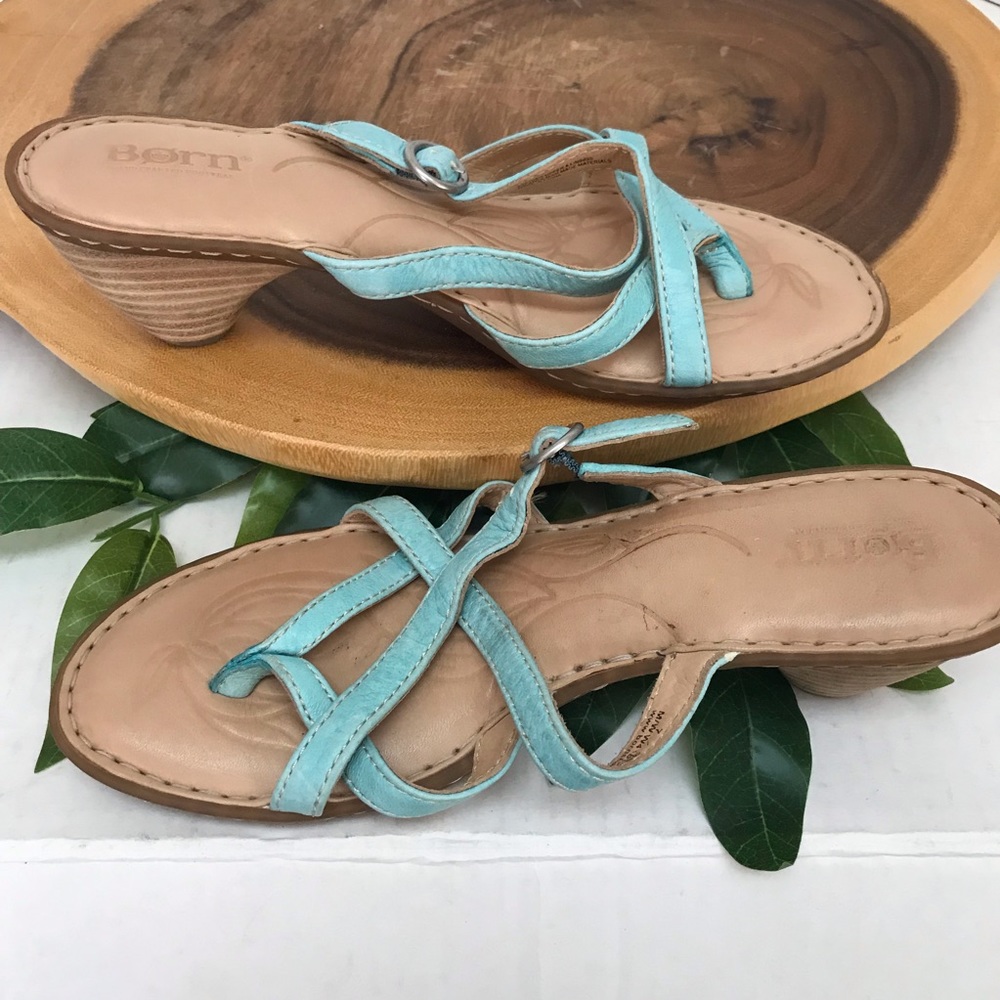 Born Multi Strap Stacked Heel Slides Sandals - image 2